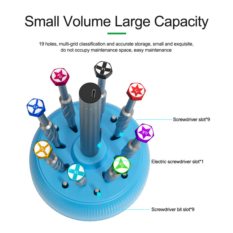 RELIFE RL-078 Multi-functional Magnetic Screwdriver Box 360-degree Rotating Storage Box