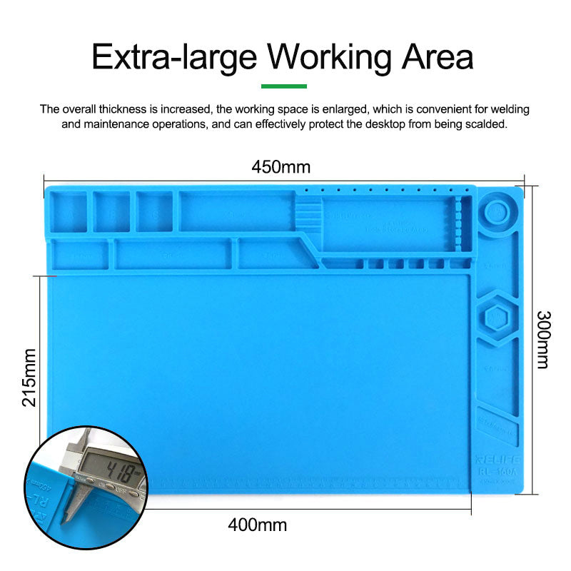 RELIFE RL-160A Insulation Silicone Soldering Repair Mat Heat Resistant Work Pad for Phone PCB Repair