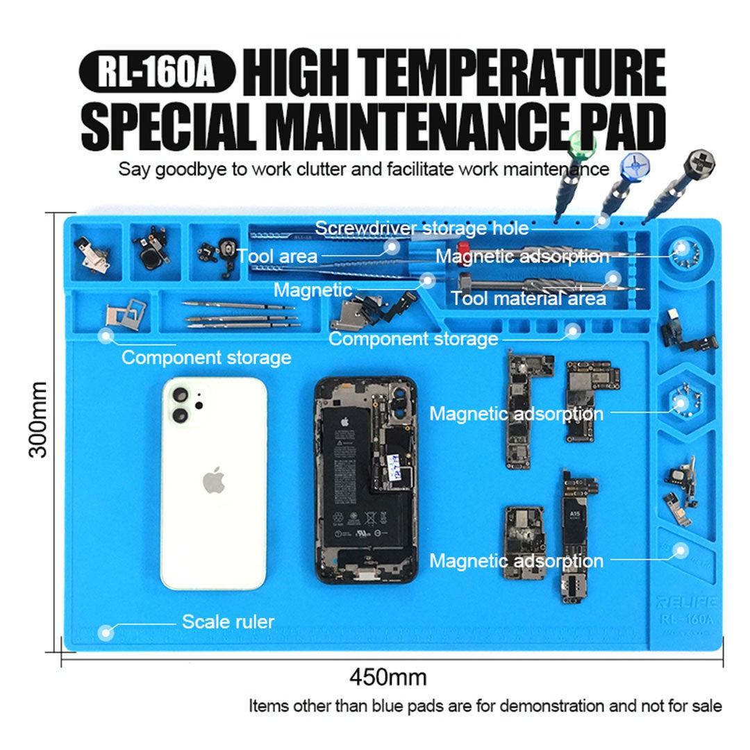 RELIFE RL-160A Insulation Silicone Soldering Repair Mat Heat Resistant Work Pad for Phone PCB Repair