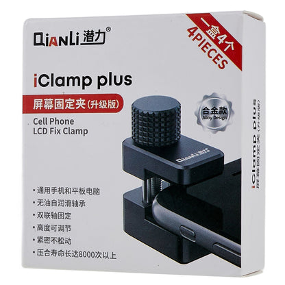 QIANLI iClamp Plus 4Pcs/Set Cell Phone LCD Fix Clamp Alloy Screen Clip Compatible with Mobile Phones Tablets