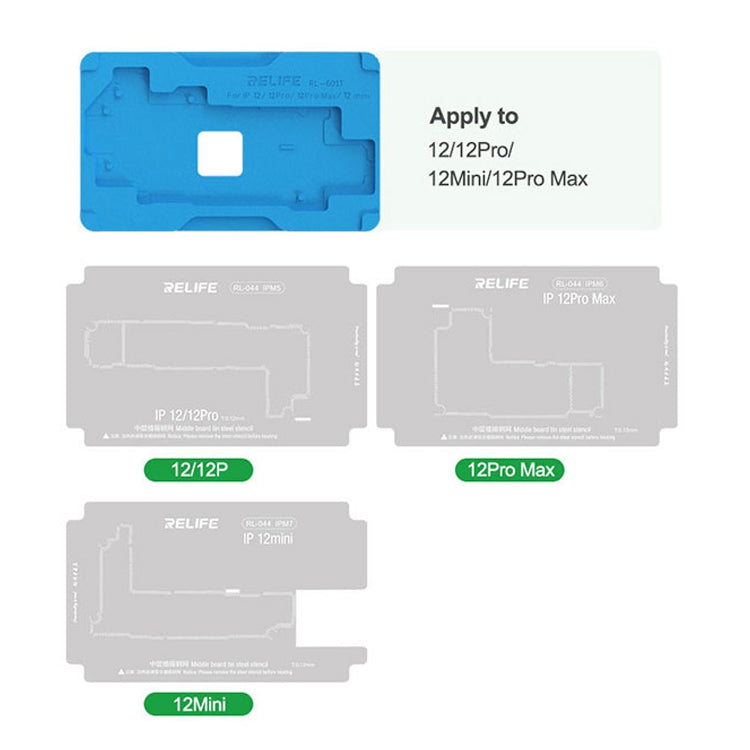 RELIFE RL-601T 14-in-1 Mid-Layer Tin Planting Platform Fixture Set for iPhone X-13 Pro Max Multifunctional Phone Repair Tools