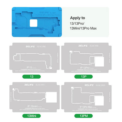 RELIFE RL-601T 14-in-1 Mid-Layer Tin Planting Platform Fixture Set for iPhone X-13 Pro Max Multifunctional Phone Repair Tools