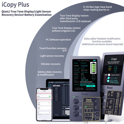 QIANLI iCopy Plus 3-in-1 LCD Screen Original Color Repair Programmer True Tone Light Sensor Battery Repair