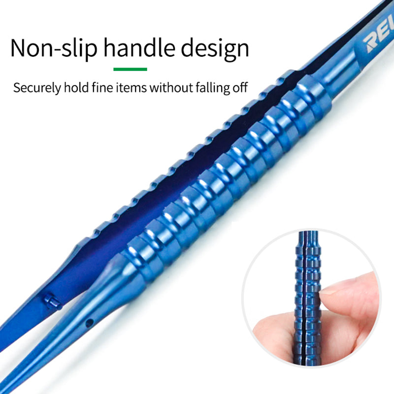 RELIFE RT-11B Straight Tip Tweezers Titanium Alloy 0.15mm Tip Precision Tweezers Professional Maintenance Tool