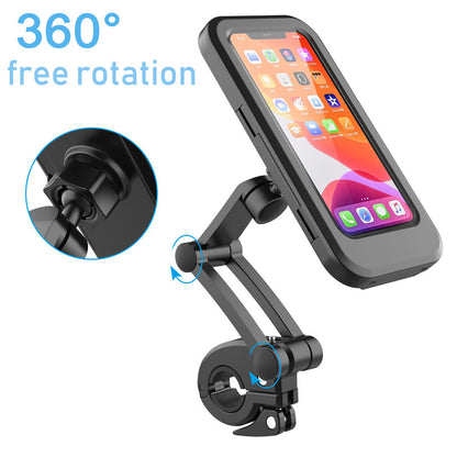 HL-69 Bike Handlebar Cell Phone Holder Mount Waterproof Phone Case Cycling Motorcycle Touch Screen Holder Bracket