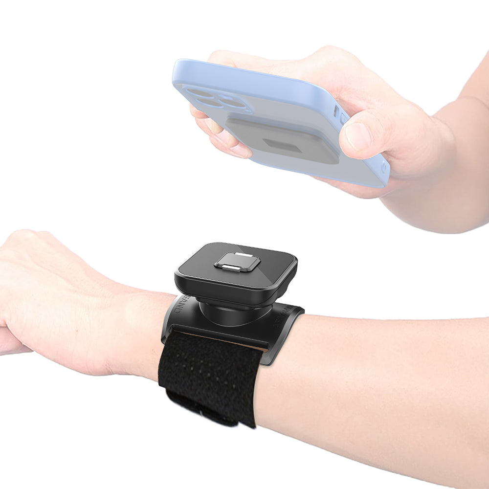 HL-148C Magnetic Adsorption 360 Degree Rotatable Phone Holder Mount with Wrist Band for Outdoor Sports