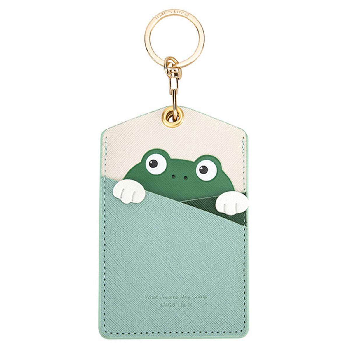 Cute Cartoon Animal ID Badge Holder with Key Ring PU Leather Card Holder Case