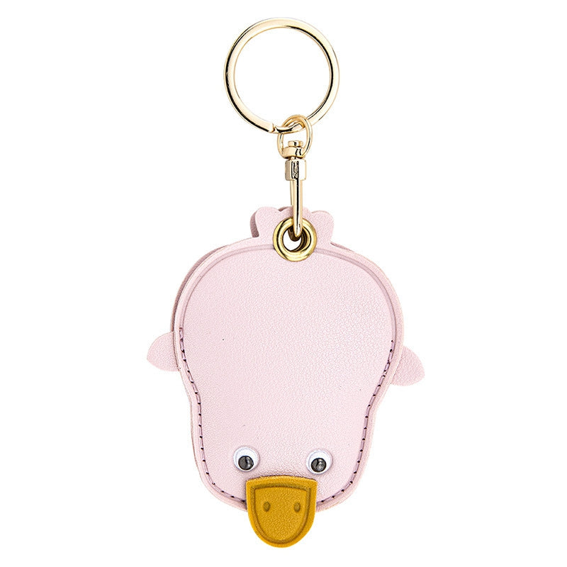 BMCS LIFE Cute Access Card PU Leather Protective Cover Keychain Car Key Ring Bag Pendant