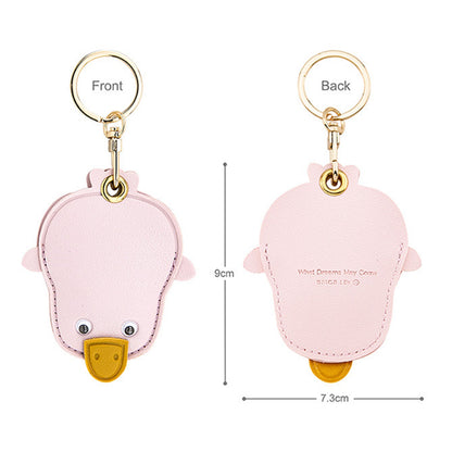 BMCS LIFE Cute Access Card PU Leather Protective Cover Keychain Car Key Ring Bag Pendant