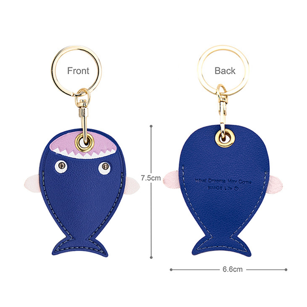 BMCS LIFE Cute Access Card PU Leather Protective Cover Keychain Car Key Ring Bag Pendant