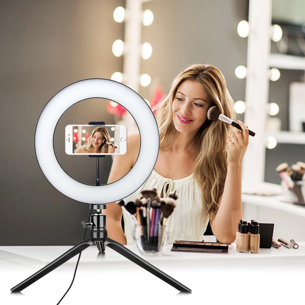 YJRL-10 10-inch LED Ring Light Photography Video Live Studio Fill light with Tripod Bracket