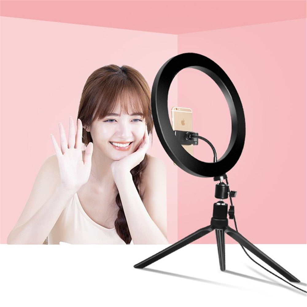 YJRL-10 10-inch LED Ring Light Photography Video Live Studio Fill light with Tripod Bracket