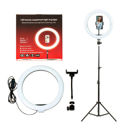 26cm LED Selfie Ring Light + 1.6m Tripod + Phone Holder Set for Live Broadcast/Eyebrow Tattooing