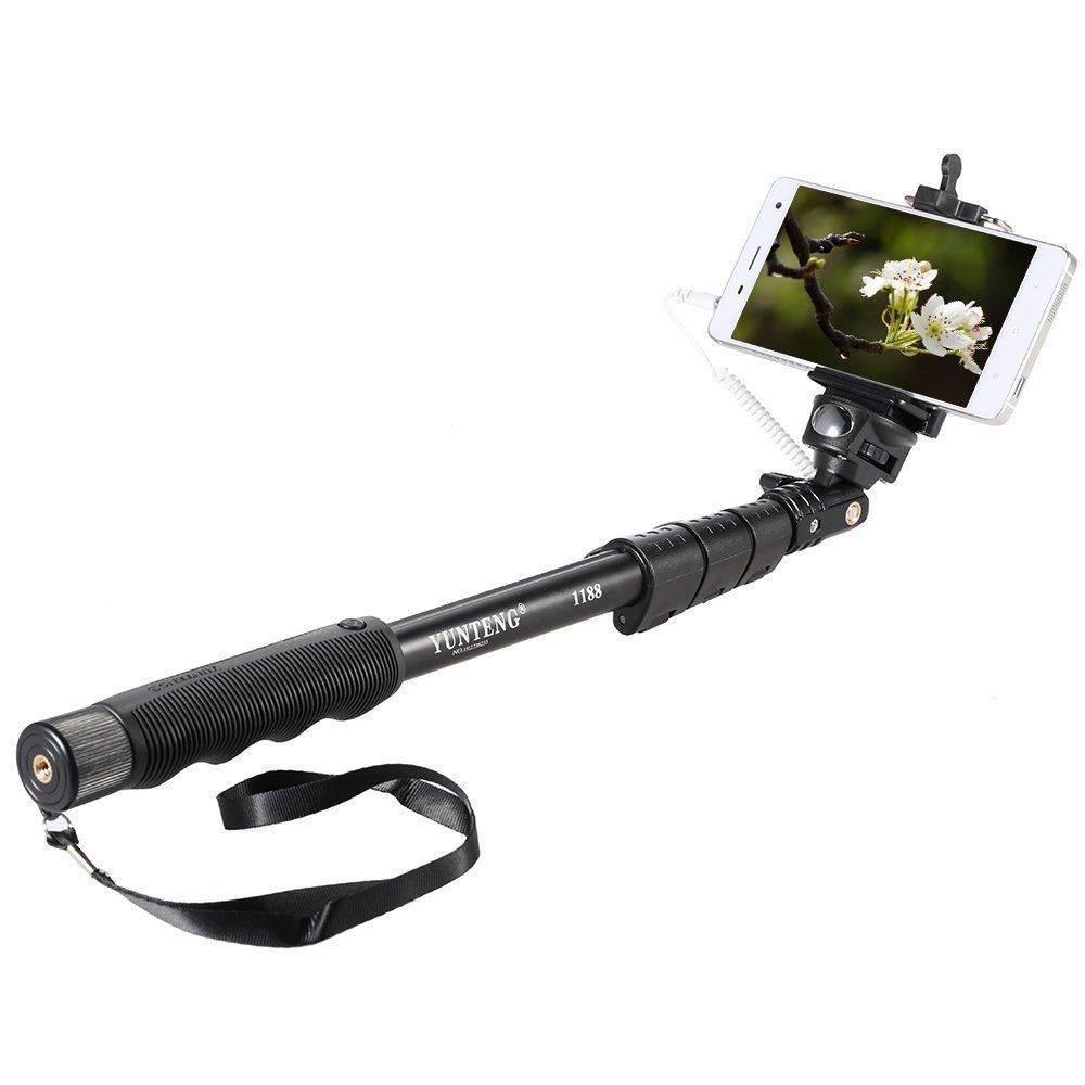 YUNTENG 1188 3.5mm Wired Extendable Selfie Stick Monopod for iOS Android Phone