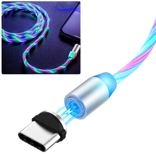 Creative 360° Adsorption Three Color Streamer Type-C Magnetic Charging Cord