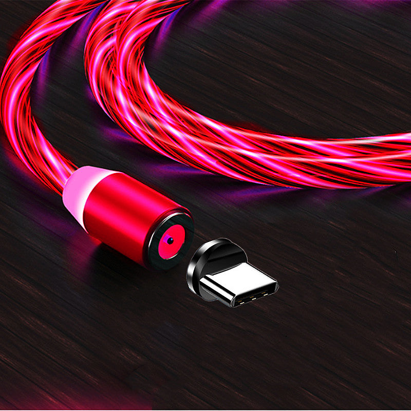 Flowing LED Magnetic Type-C Charging Cable for Samsung Sony Huawei etc.