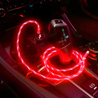 Flowing LED Magnetic Type-C Charging Cable for Samsung Sony Huawei etc.