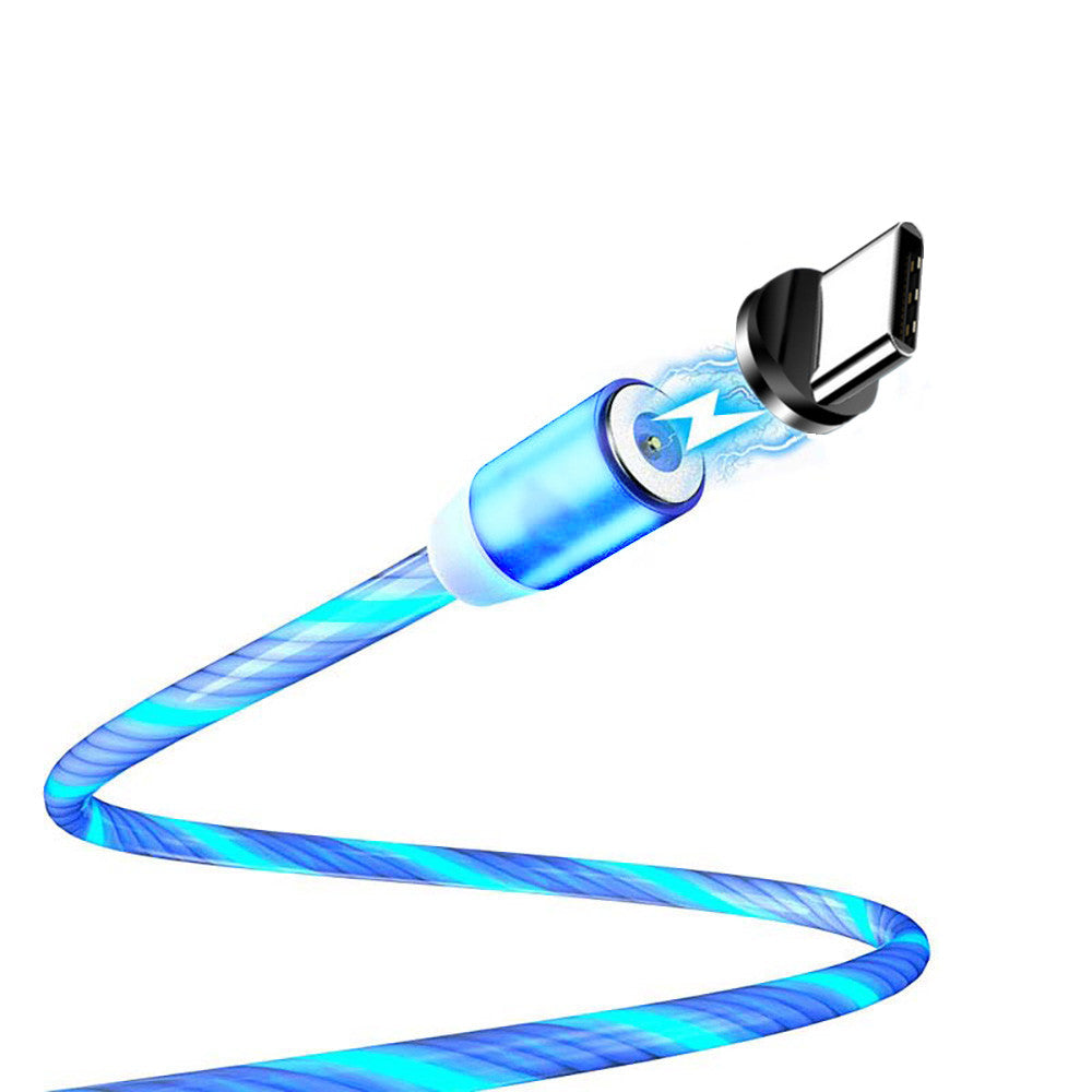 Flowing LED Magnetic Type-C Charging Cable for Samsung Sony Huawei etc.