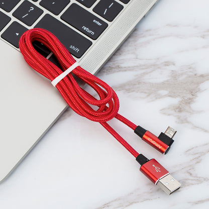 AMORUS Micro USB 2A Angle Head  Aluminum Alloy Braided Data Cable