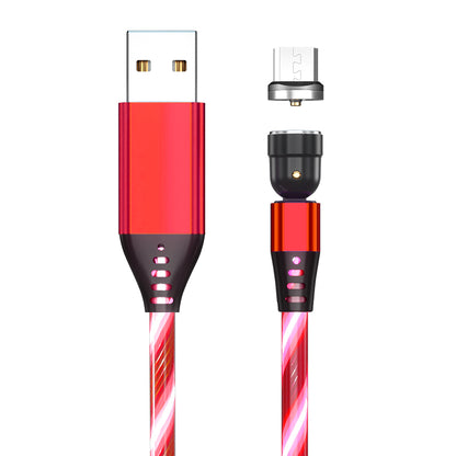 1M 2.4A USB to Micro USB 540 Degree Roating Luminous Magnetic Charging Cable