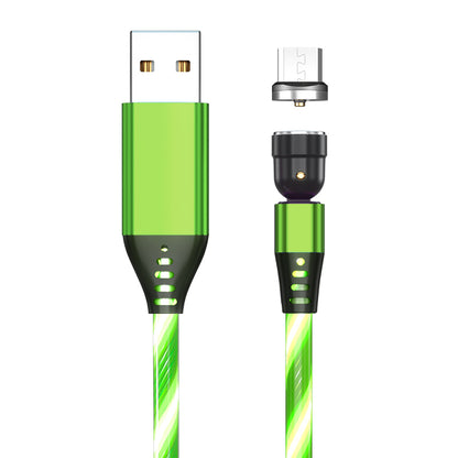 1M 2.4A USB to Micro USB 540 Degree Roating Luminous Magnetic Charging Cable