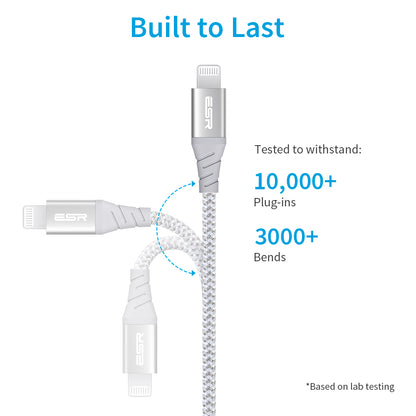 ESR 1m USB-C to Lightning Braided Nylon Cable with MFi Certificate