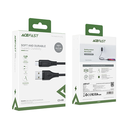 ACEFAST C3-09 1.2m USB-A to Micro-USB 2.4A Max Charging Cord TPE Data Cable