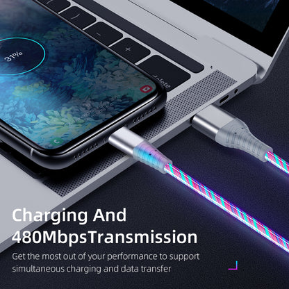 LED Light Design Type-C 3A Fast Charging Cable 2m Cellphone Cable