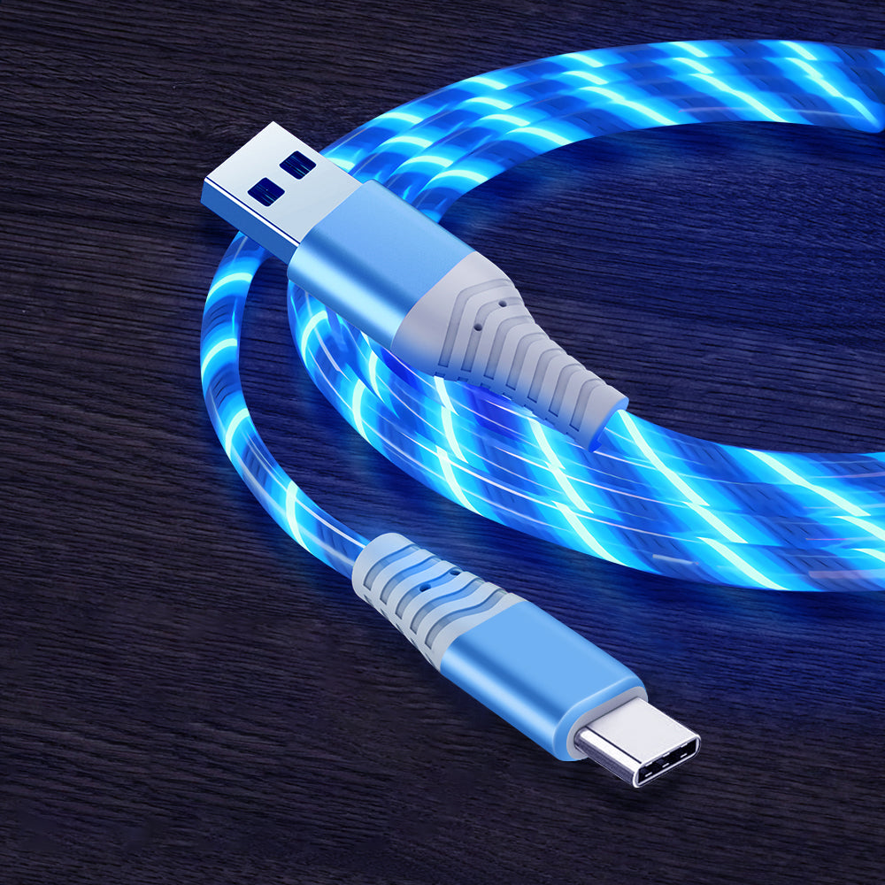 LED Light Design Type-C 3A Fast Charging Cable 2m Cellphone Cable