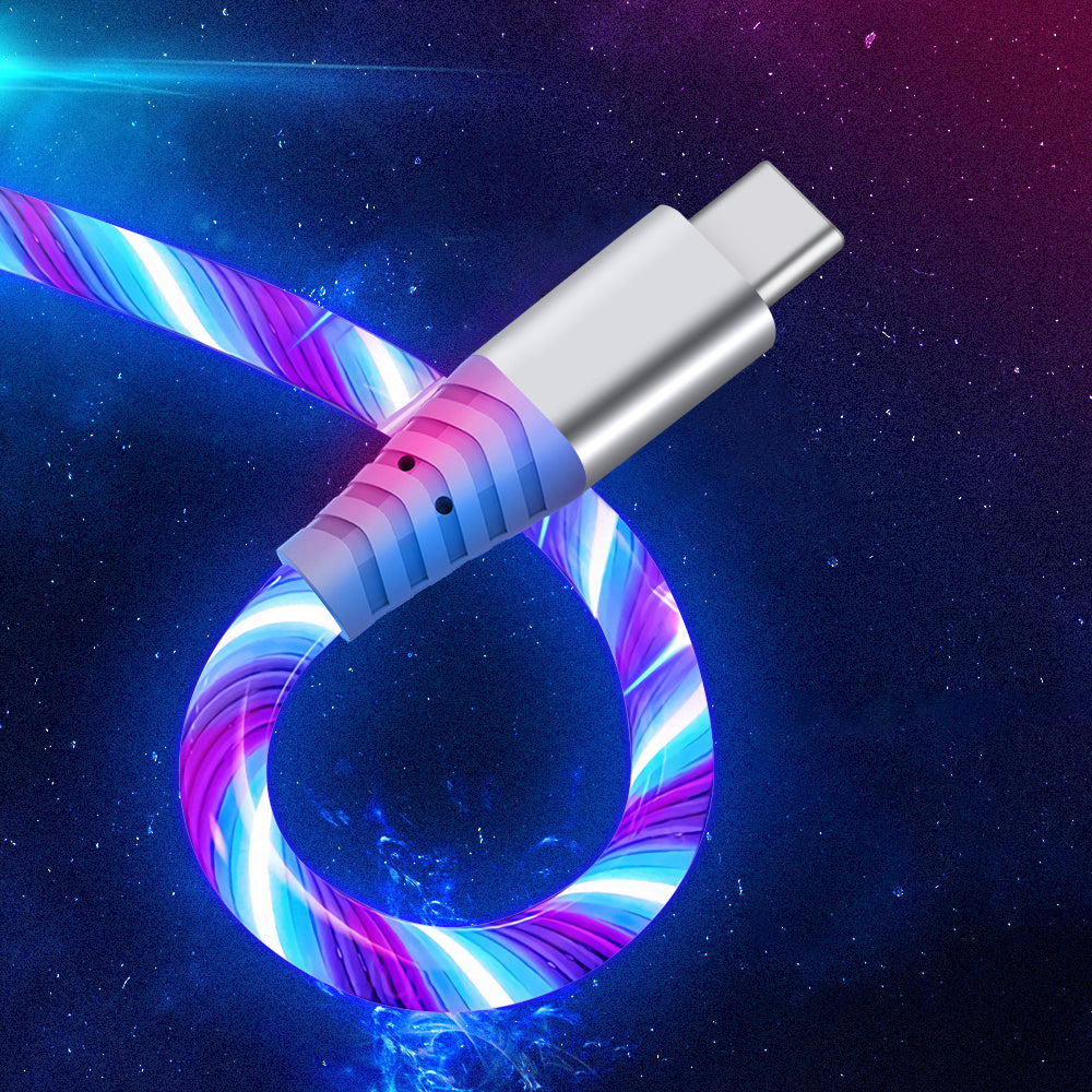 LED Light Design Type-C 3A Fast Charging Cable 2m Cellphone Cable