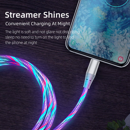 LED Light Design Type-C 3A Fast Charging Cable 2m Cellphone Cable