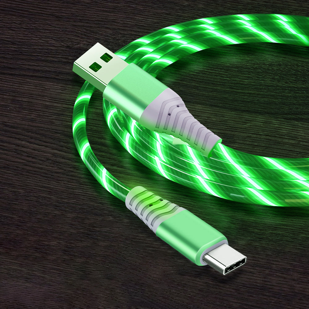 LED Light Design Type-C 3A Fast Charging Cable 2m Cellphone Cable