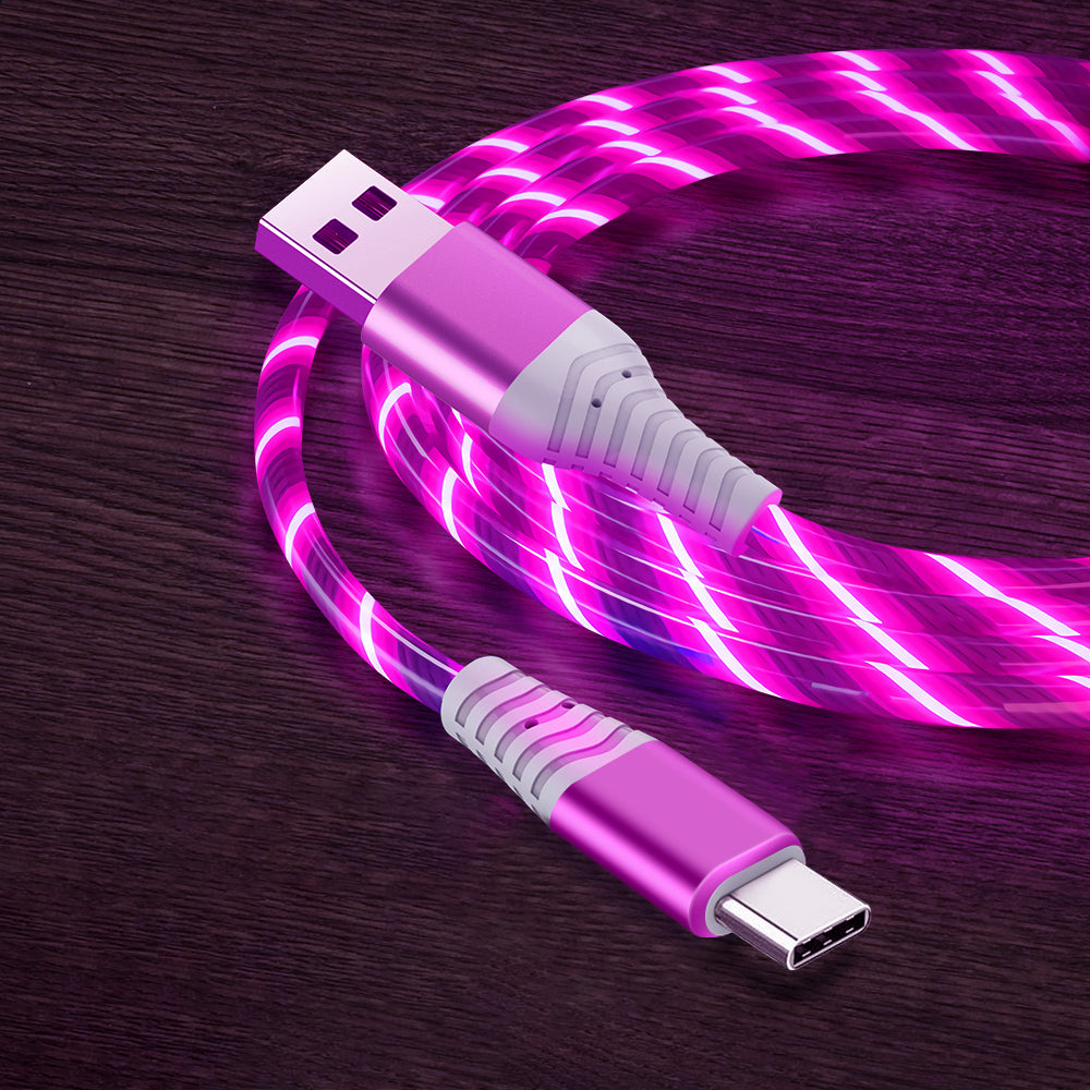 LED Light Design Type-C 3A Fast Charging Cable 2m Cellphone Cable