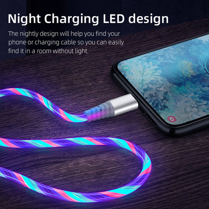 LED Light Design Type-C 3A Fast Charging Cable 2m Cellphone Cable