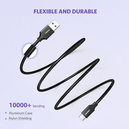 UGREEN 50567 USB C Charging Cable 5A Fast Charging Braided Cord Transmission Data Cord for Huawei SuperCharge