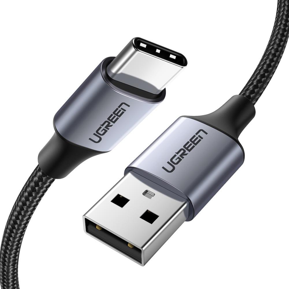 UGREEN 1m USB2.0 to Type-C 3A Max Quick Charging Aluminum Shell Cable Support High Speed Data Transmission