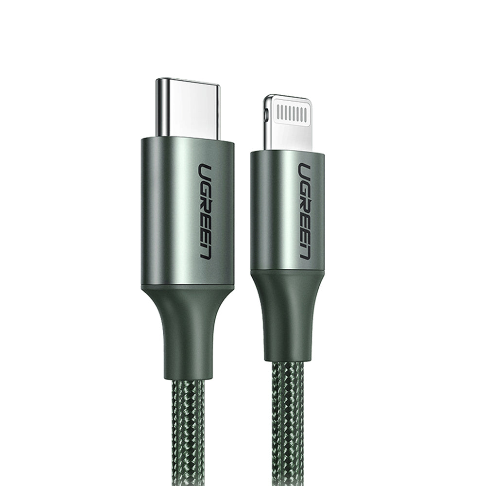 UGREEN MFI Certified Type-C to Lightning 3A PD Charger Aluminum Shell High Speed Data Cable for iOS