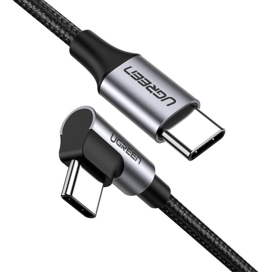 UGREEN 2m PD 60W USB C to C L-shaped Fast Charge Cable Support 480Mbps Data Syncing