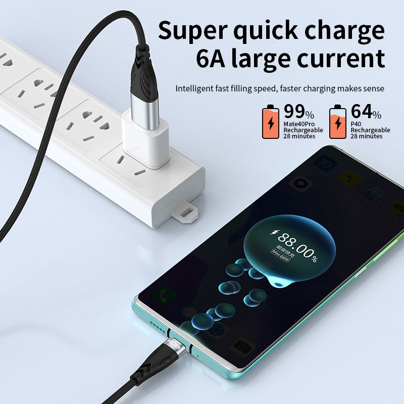 ADC-008 1m 2 in 1 USB+Type-C to Type-C 100W Flash Charging Data Cable