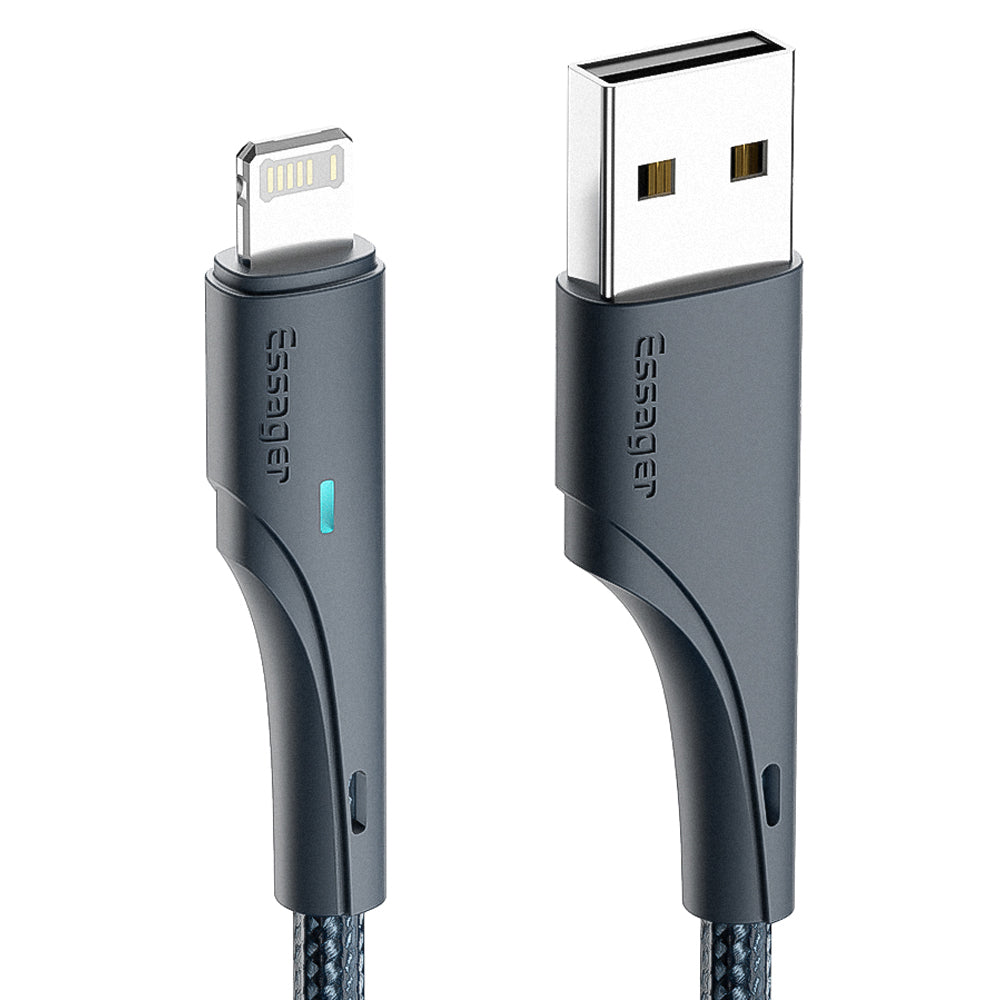 ESSAGER 0.25m USB to iP 2.4A Fast Charging Phone Charge Cable 480Mbps Transfer Wire for Lightning Devices