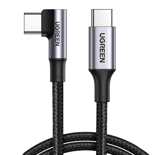 UGREEN 70645 2m USB C Cable 100W PD Fast Charging Cord Type-C Male to Type-C Male 90 Degree Elbow Data Cable Compatible with MacBook iPad Air 4 iPad Pro 2020 Galaxy S21 Ultra S20 FE