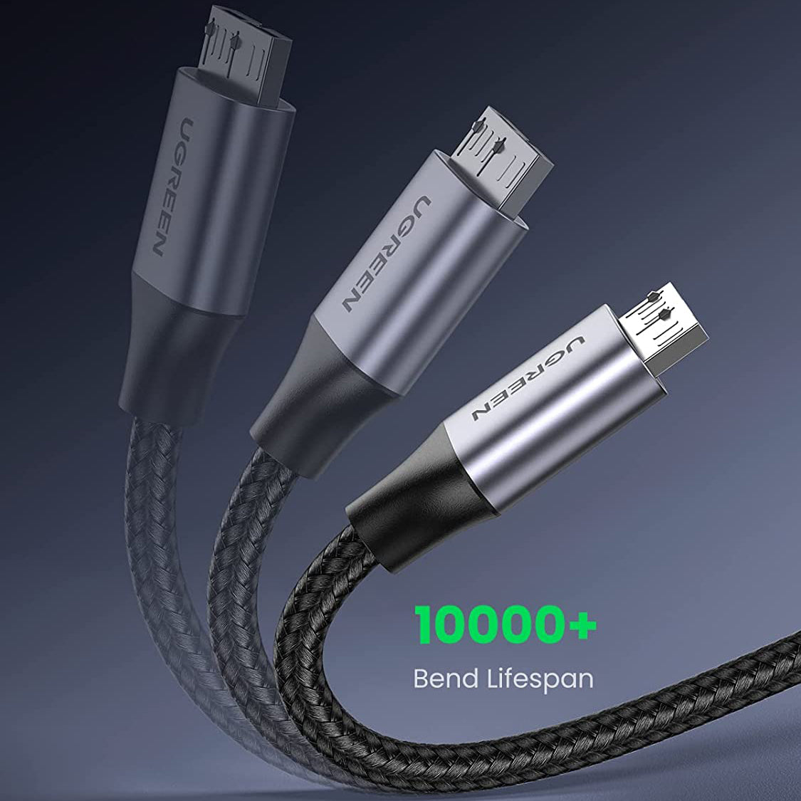 UGREEN 80792 0.5m USB 3.0 to Micro USB Charging Cable Charge Cord Nylon Braided External Hard Drive Data Cable