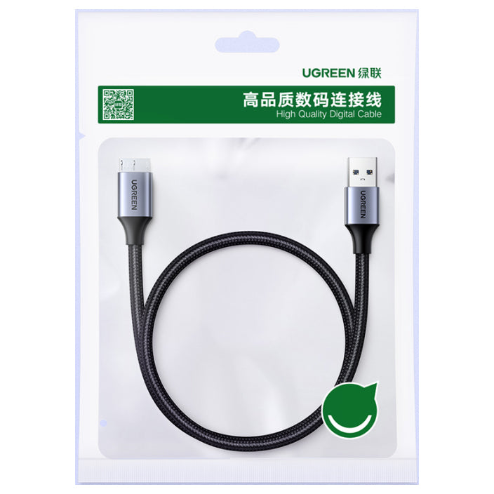 UGREEN 80792 0.5m USB 3.0 to Micro USB Charging Cable Charge Cord Nylon Braided External Hard Drive Data Cable