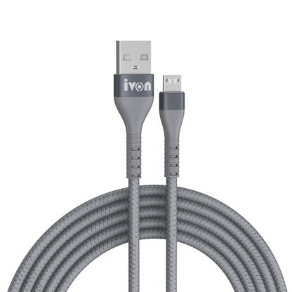 IVON CA92 1.5m USB to Micro USB Data Cord 2.4A Flexible Rubber Cable