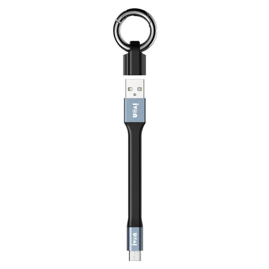 IVON CA90 14.5cm Data Cable 3.1A USB to Type-C TPE Cord with Keychain