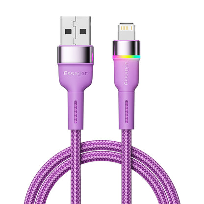 ESSAGER 2m USB-A to 6Pin 3A Fast Charging Cable LED Lighting 480Mbps Transfer Data Cable Cord