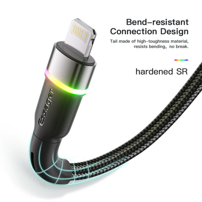 ESSAGER 2m USB-A to 6Pin 3A Fast Charging Cable LED Lighting 480Mbps Transfer Data Cable Cord