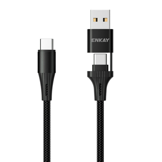 ENKAY HAT PRINCE 1m PD 100W USB-A/USB-C to Type-C 5A Fast Charging Cord Phone Tablet Data Cable