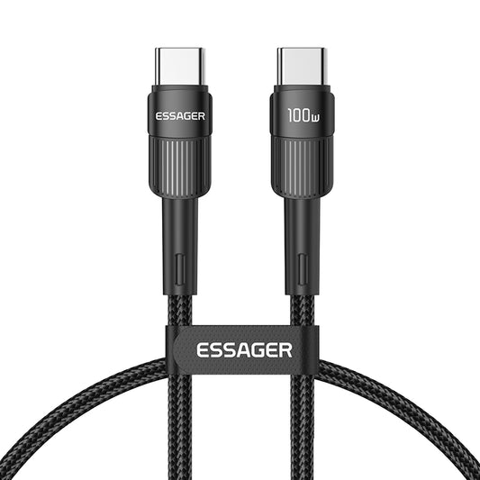 ESSAGER 1m Type C High-speed 100W PD Charging Cable 480Mbps Fast Data Transfer Cord