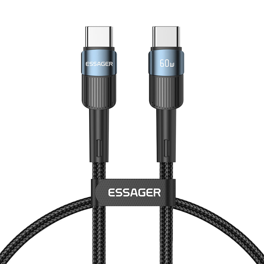 ESSAGER 1m USB C to C Cable 60W PD Fast Charging 480Mbps Fast Data Transmission Cord